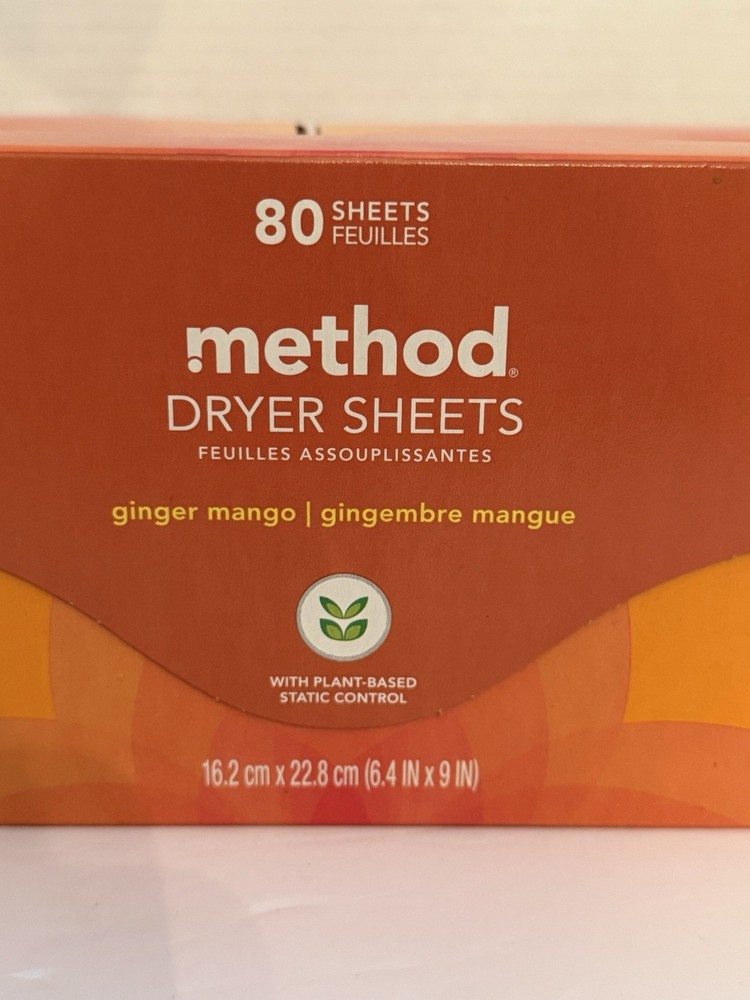 3 New Method Paper Dryer Sheets - Ginger Mango - 80 Sheets Each