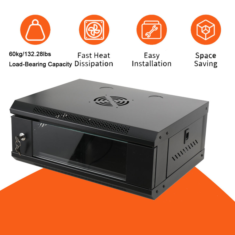 4U Wall/ Floor Mount Server Cabinet Network Server Data Cabinet Enclosure Rack