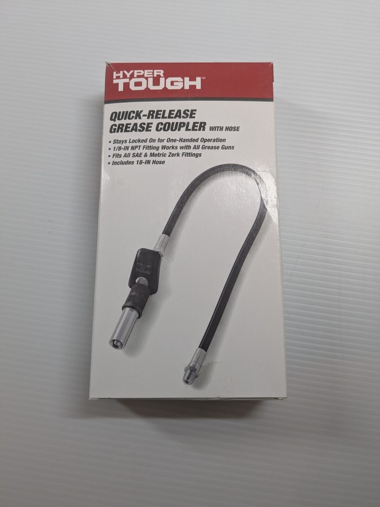 Hyper Tough Quick Release Grease Coupler With 18” Hose New