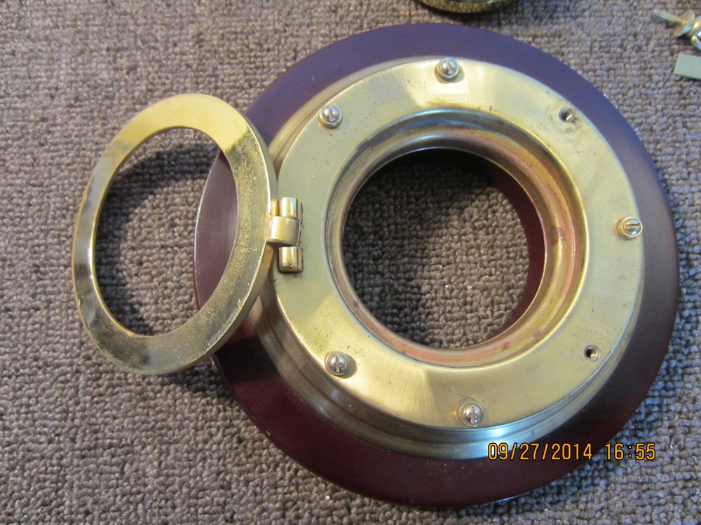 DECORATIVE, NAUTICAL, BRASS, "PORTHOLE CLOCK"