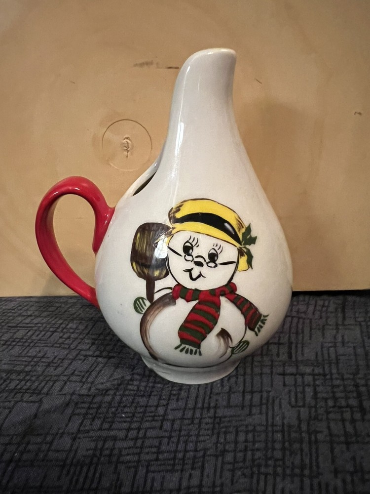 Ceramic Snowman Mini Pitcher Creamer MCM Design