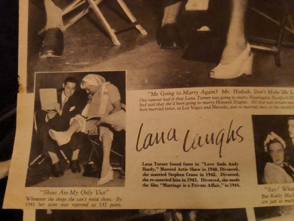 Sk95 Ephemera 1946 Article Lana Turner