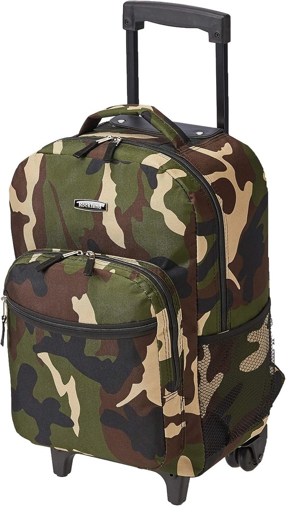 Double Handle Rolling Backpack Black Dot 17