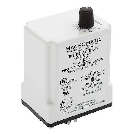 Macromatic Tr-50528-12 Single Function Time Delay Relay, Octal, Interval, 1