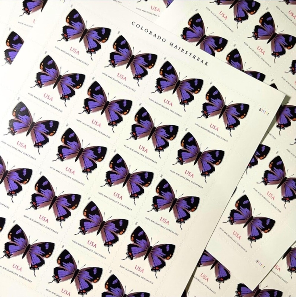 100 Butterfly Non-Machineable Stamps | UNUSED Authentic USPS First Class Stamps