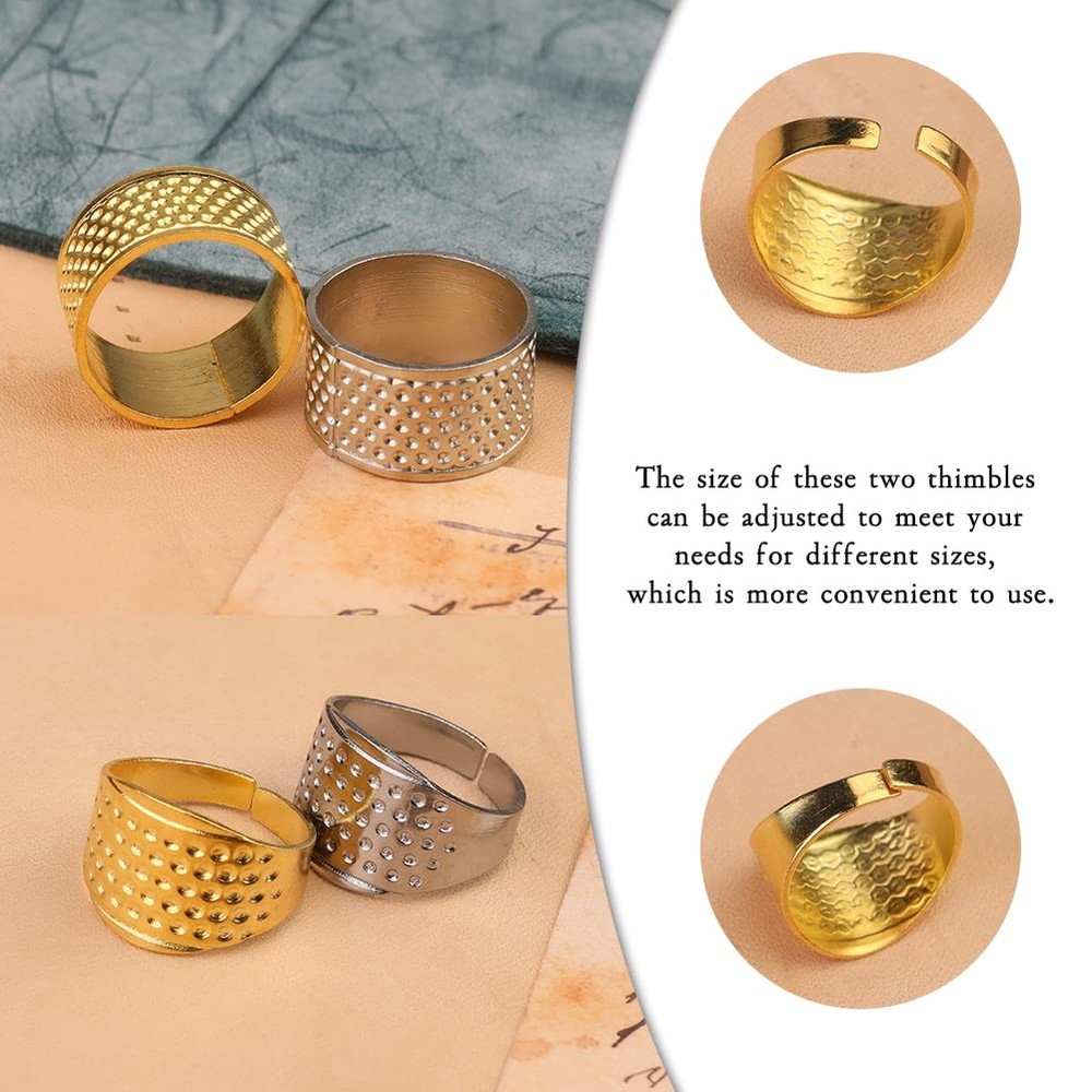 10pcs Sewing Thimble Hand-Working, Adjustable Metal Thimbles Finger 10PCS