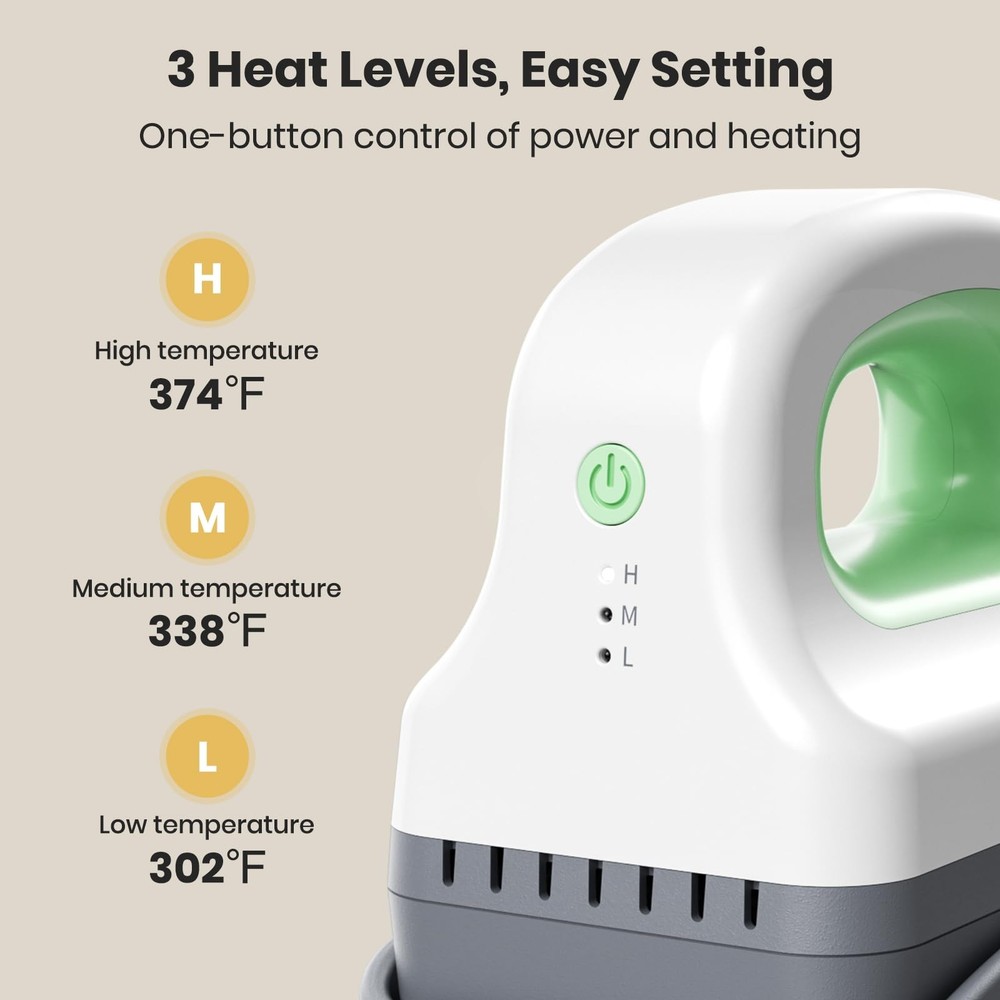 Hat Press Machine, Mini Heat Press for Caps with 3 Heating Levels & Auto-Off,...