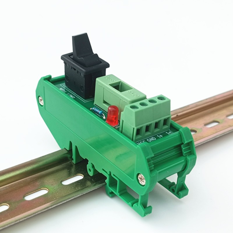 Ultra-thin DIN Rail Mount Toggle Switch DC Power Distribution Strip Module