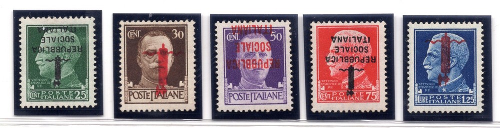 Series 5 Values Flipped Overprint Tie - MNH