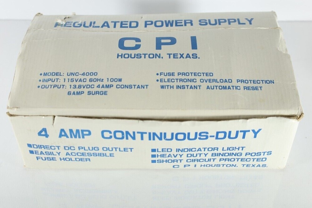 Regulated 4-AMP DC Power Supply, UNC-4000, Used, Excellent condition.