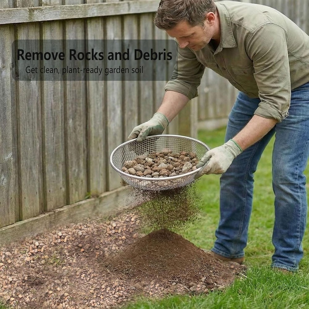 Galvanized Garden Sifters - 3 Pack for Efficient Composting