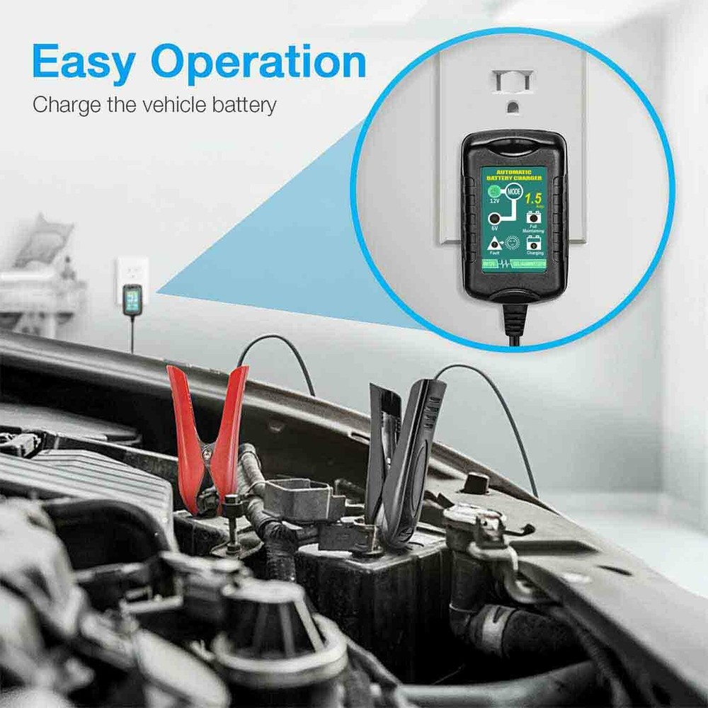 12V Automatic Battery Charger Maintainer Trickle Float For Motorcycle Lawn mower