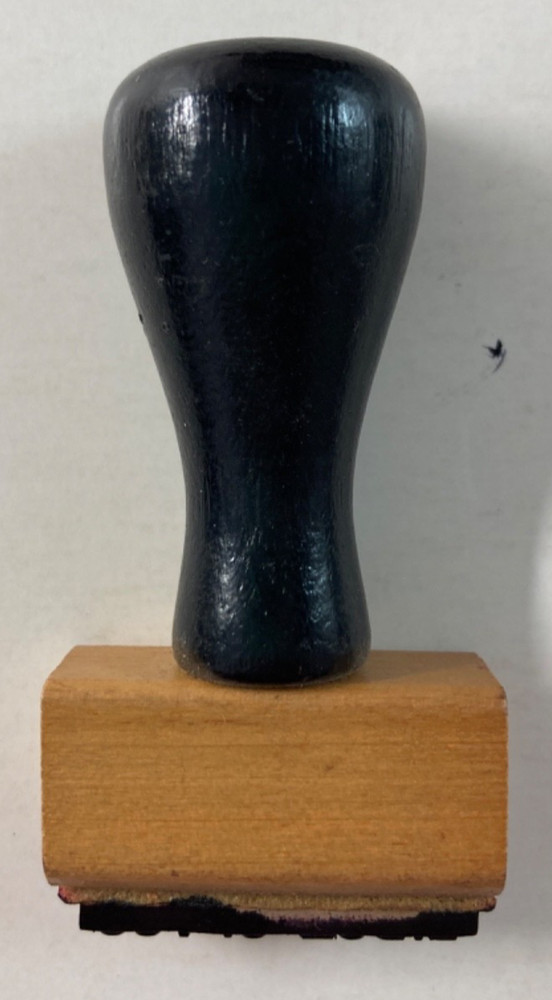 First Class Vintage Wood Handle Rubber Ink Stamp