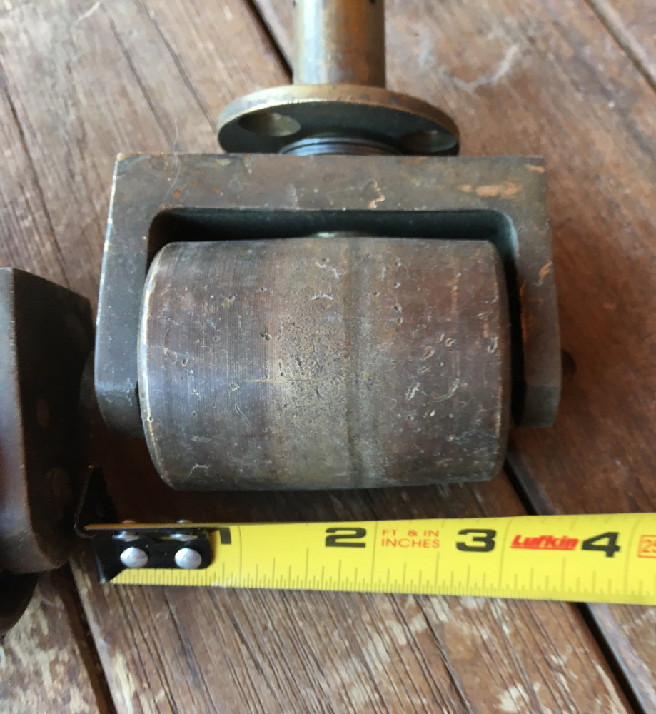 ANTIQUE SOLID BRASS GRAND PIANO CASTER WHEELS