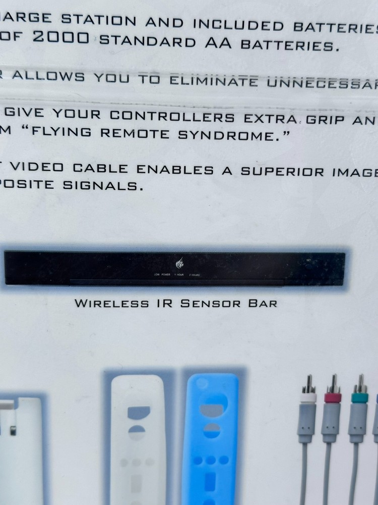 React Upgrade Kit Nintendo Wii Wireless Sensor Bar Component Cable Batteries Set