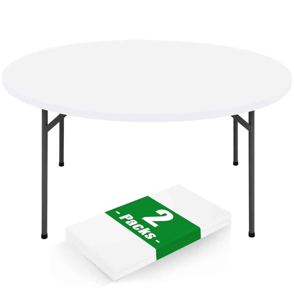 Round Spandex Tablecloth 2 Pack, Elastic Fitted Waterproof Tablecloths for 31...