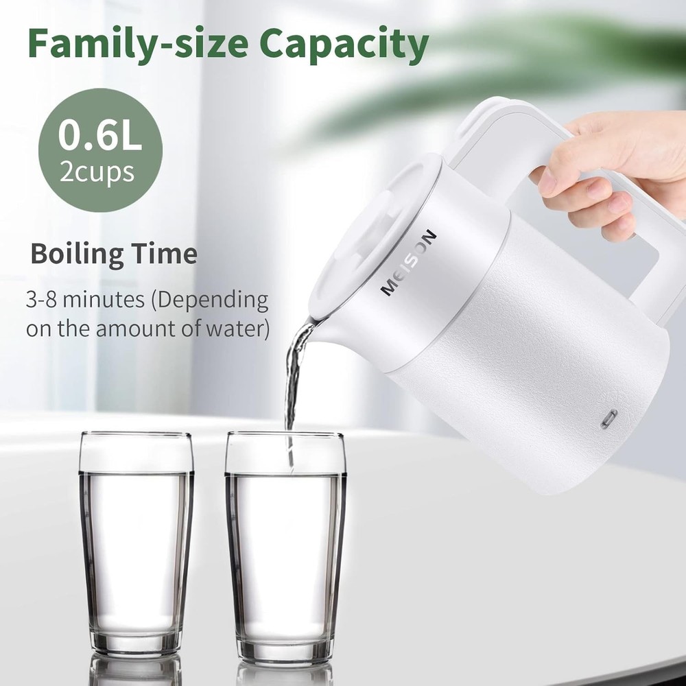 Portable Cool Touch 0.6L Electric Kettle – Auto Shut-Off & Durable Design