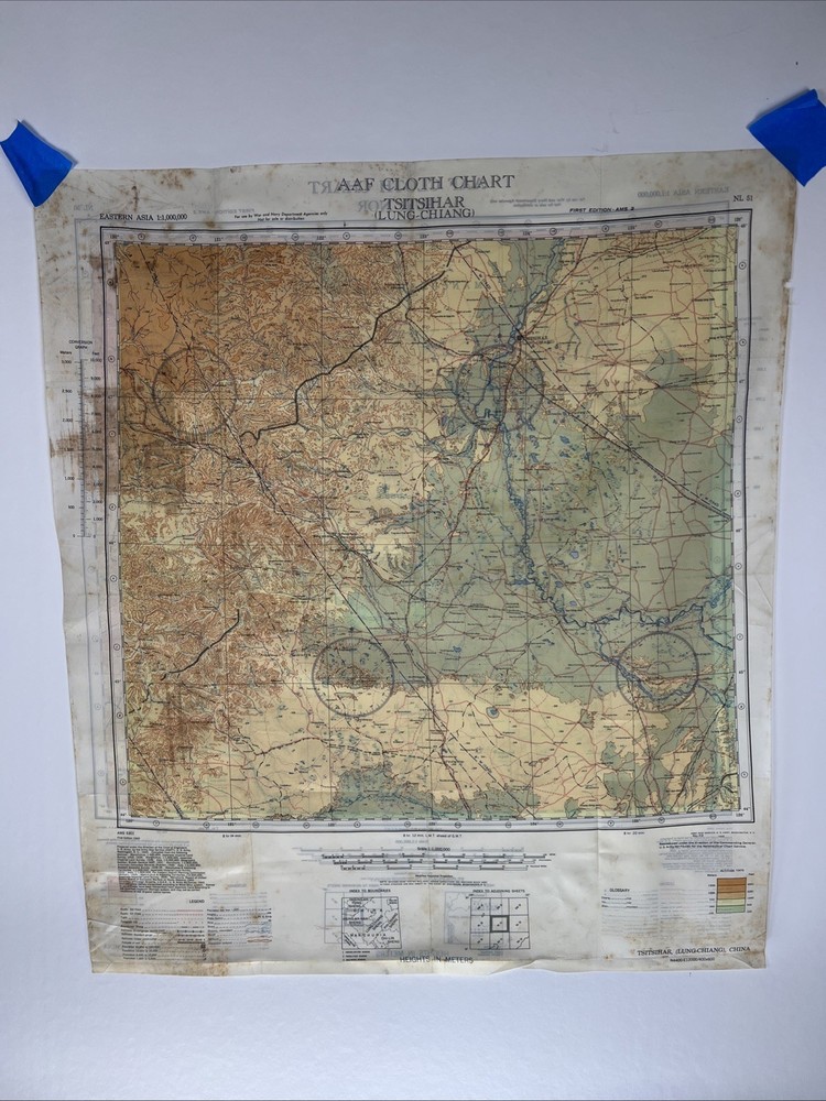 AAF CLOTH CHART Eastern Asia 1943