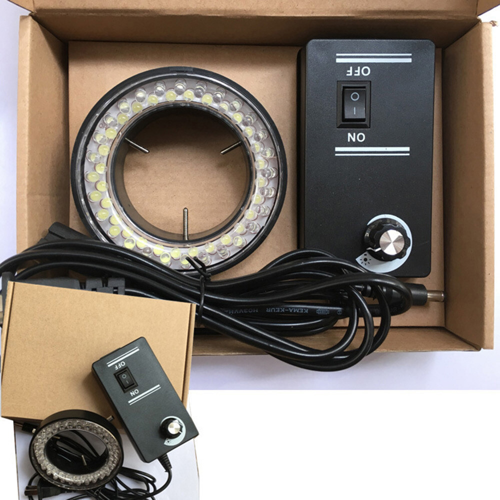 Ring Light illuminator 60-LED Adjustable For STEREO ZOOM Microscope Power Plug