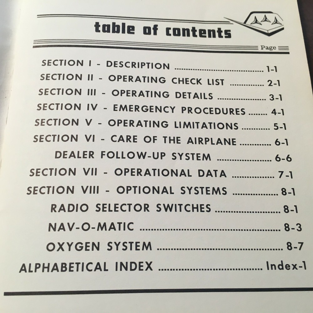 1962 Cessna 210B Owner's Manual