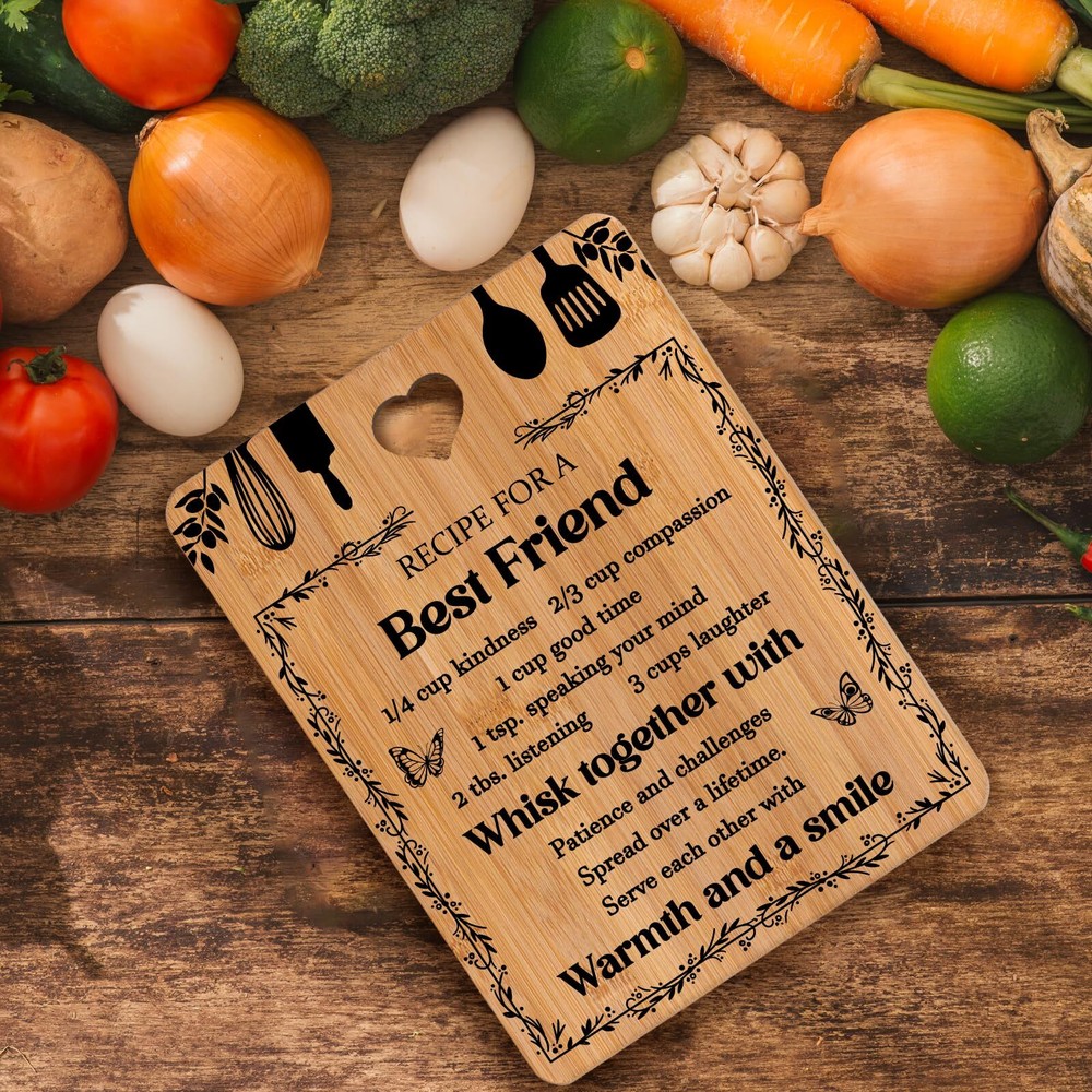 Friend Women Gifts "recipe For A Friend" Friend Cutting Board Gifts Bamboomade F