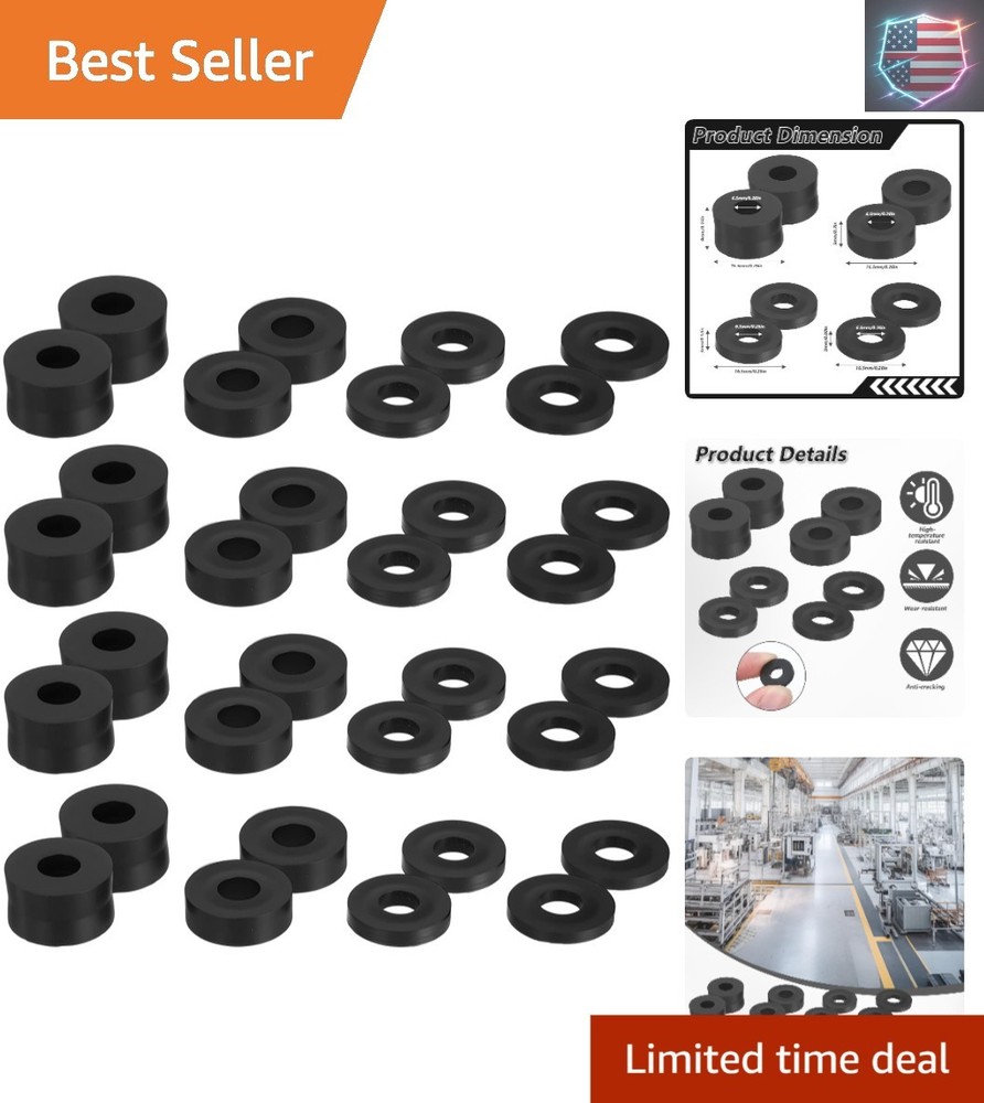 40PCS 4 Sizes Rubber Bushing, Round Rubber Spacer Assortment Kit, Spacers for...