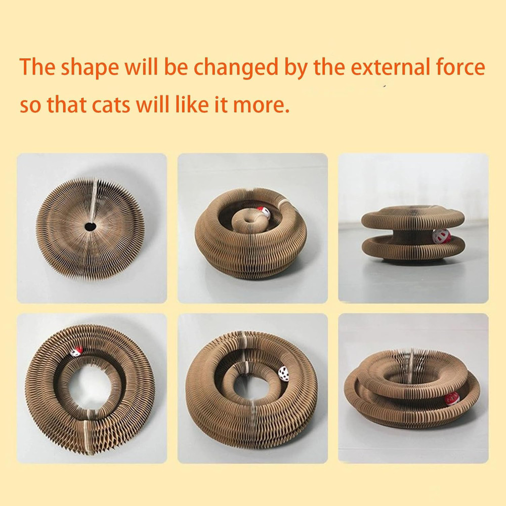 Kitty Curls Cat Toy Kurlz Interactive Scratch Pad Foldable AccordionRecyclabl
