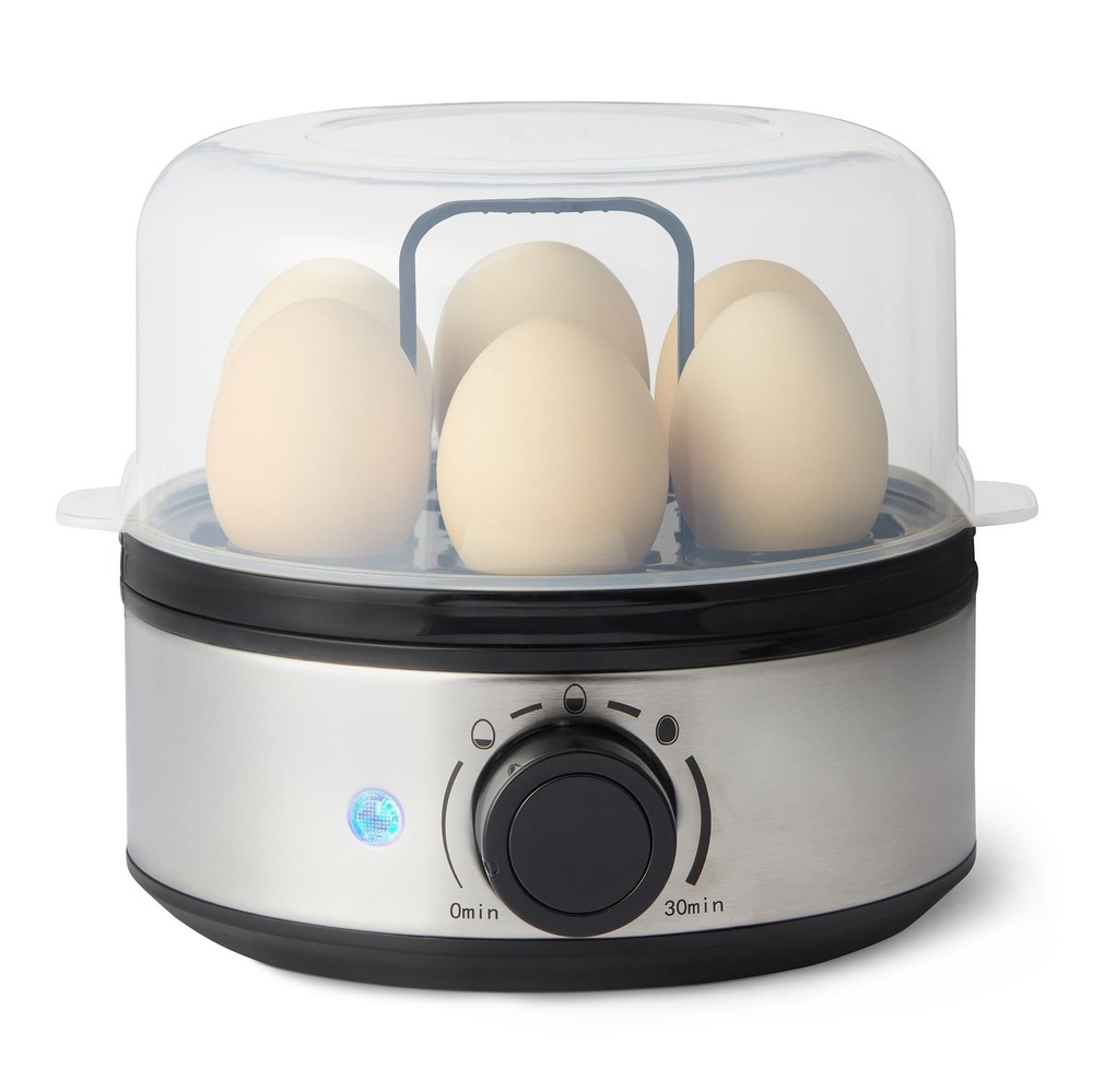 Amazon Basics Electric Egg Cooker for Hard-Boiled Eggs, 7-Egg 7-Egg, Black