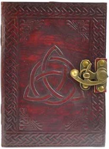 Triquetra Pattern Leather Bound Book of Shadows or Journal!