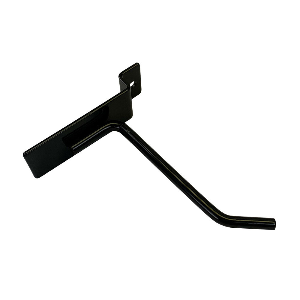 4" Slatwall Hook Panel Display Hooks, 1/4" Thickness Metal, Black - PACK 24