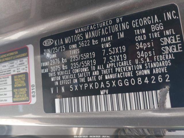 SORENTO 2016 Glove Box 4876325