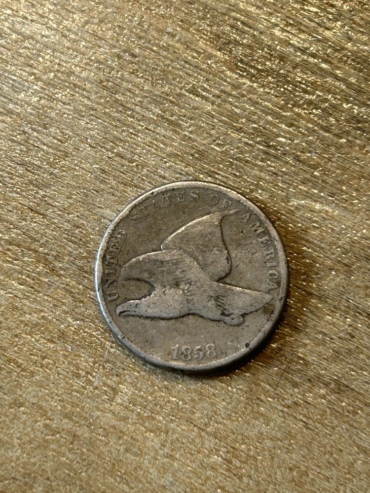 1858 Small Letters Flying Eagle Cent VG