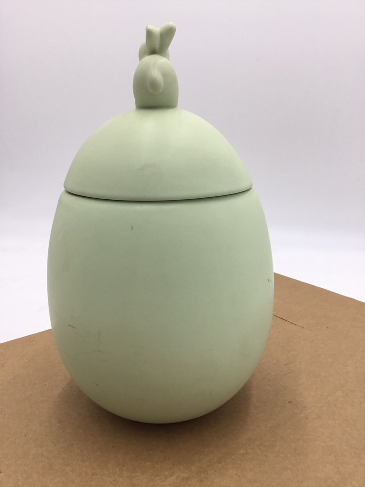 Haven Easter Bunny Cookie Jar Sage -(Defect)