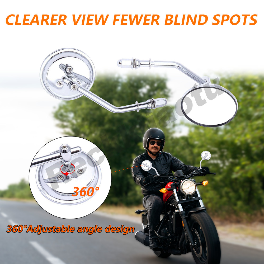 Chrome Motorcycle Wing Rearview Side Mirror For Hard Candy Custom FXS