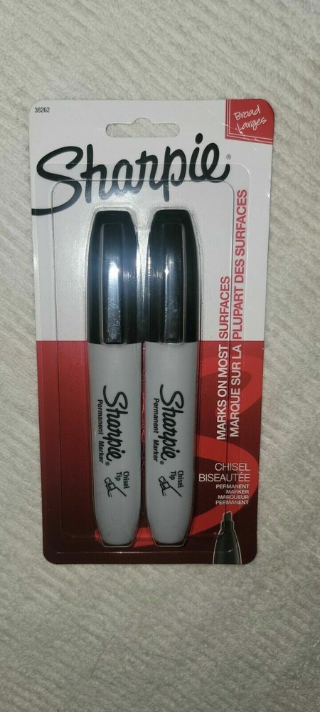 Sharpie 38262PP PACK (2) BLACK  Permanent Marker LARGE Chisel Tip 4247300