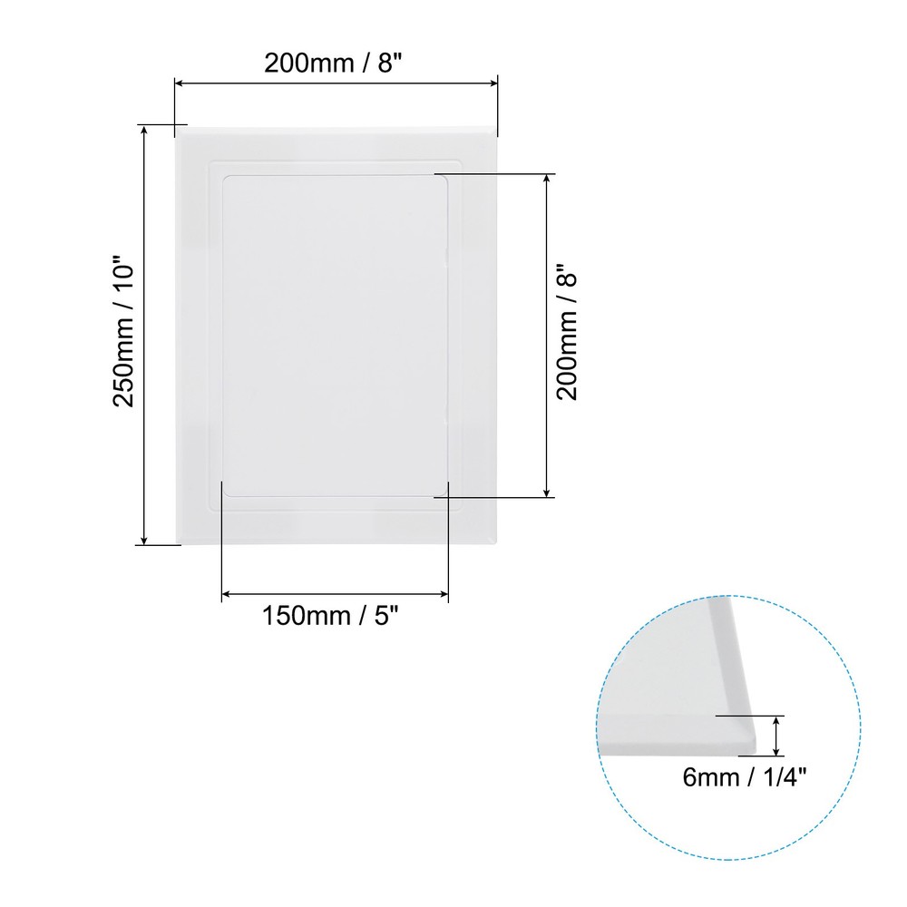 8"x6" 200x150mm Self-Adhesive Access Panel ABS Plumbing Access Doors White