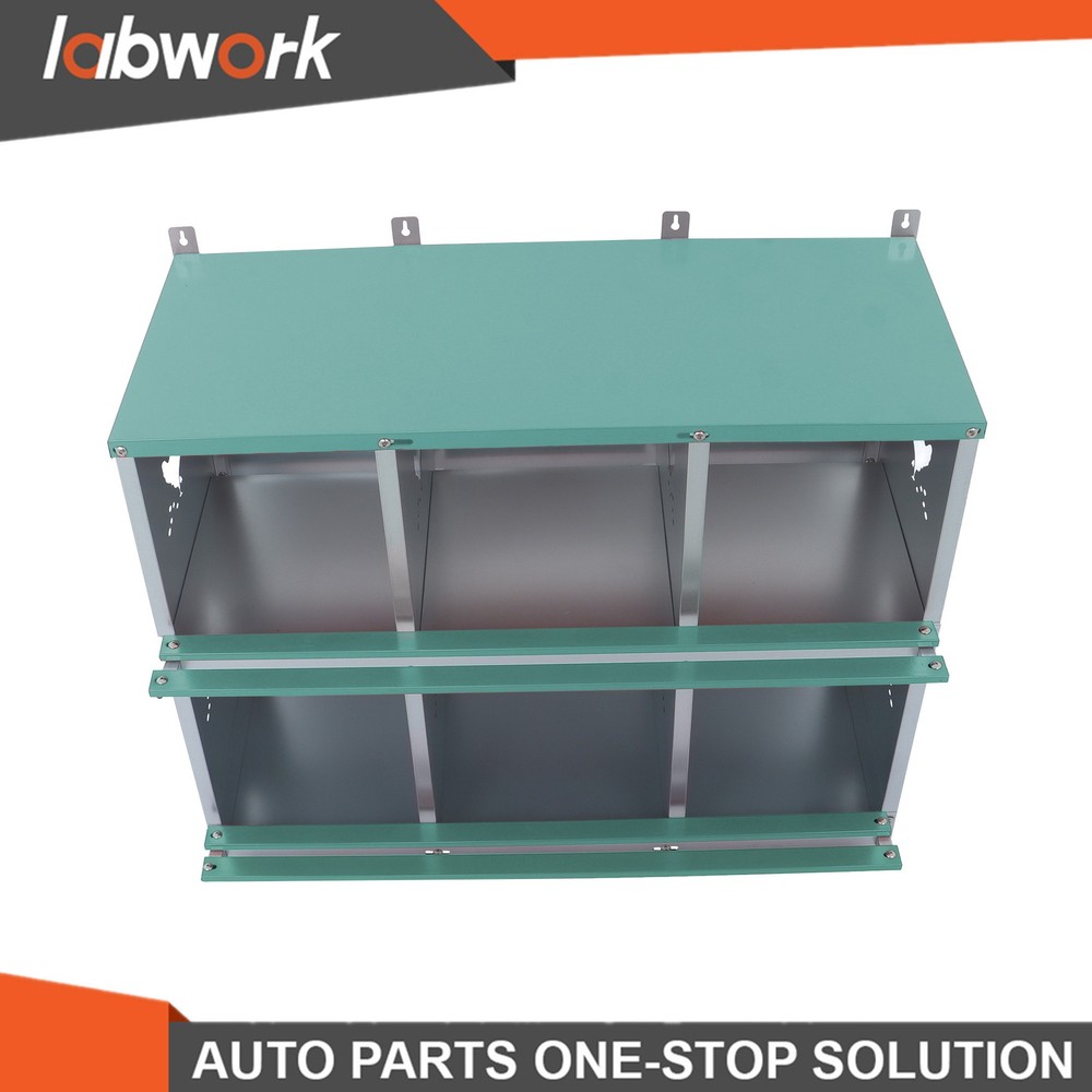 Labwork 6-Compartment Metal Poultry Nesting Box Wall Mount Easy Egg Collection