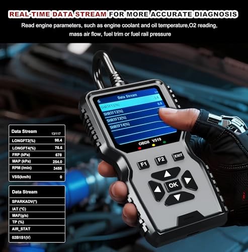 V519 OBD2 Diagnostic Scanner Tool - Vechicle Check Engine Light Code Grey