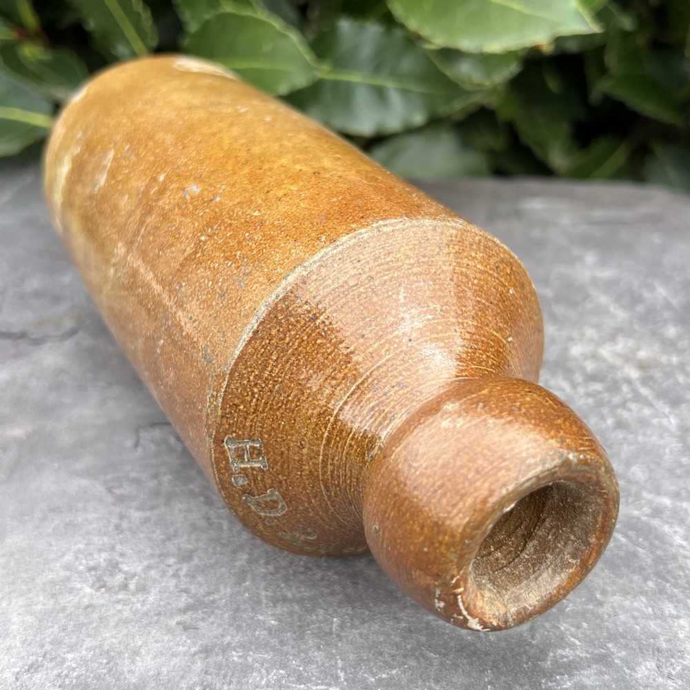 H. D. Rawlings Rustic Old Fashioned Salt Glazed Ginger Beer Stoneware Bottle
