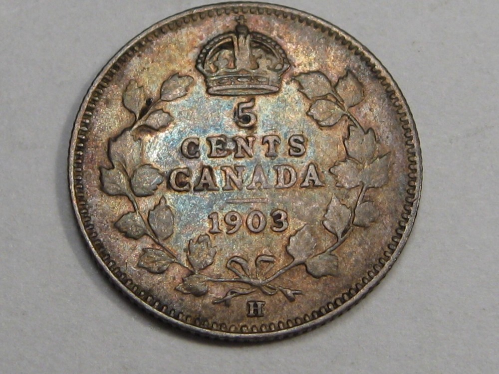 VF/XF 1903-H Five Cent 5¢ CANADA. #39
