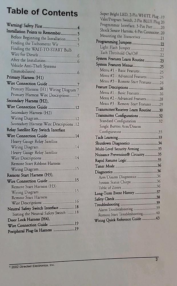 Viper 790XV Car Alarm Installation Guide, Directed Electronics