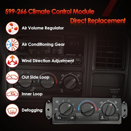 599-266 Front Climate Control Module (NO Rear Windshield NO Rear Defogging