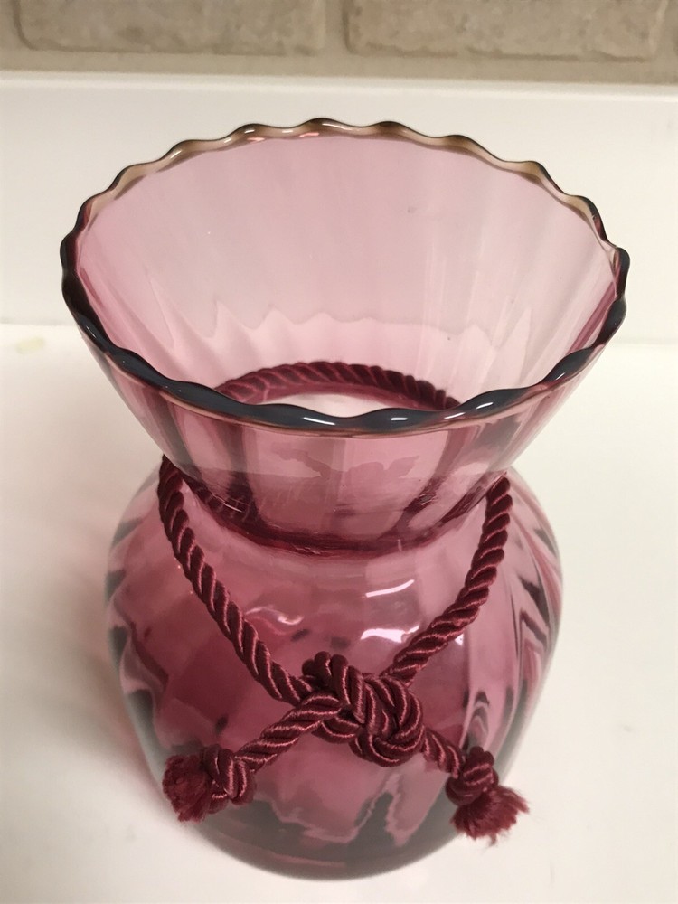Cranberry Pilgrim Glass 6" Sac Vase