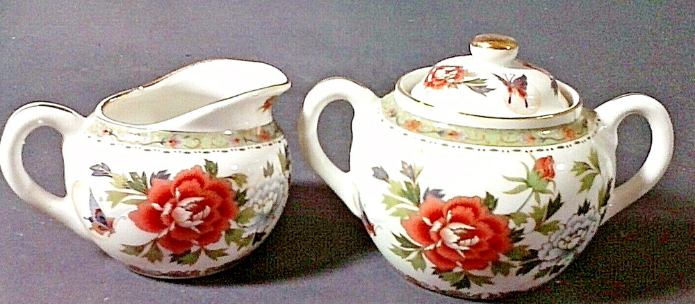Takahashi  Rust Rose  cream & sugar set