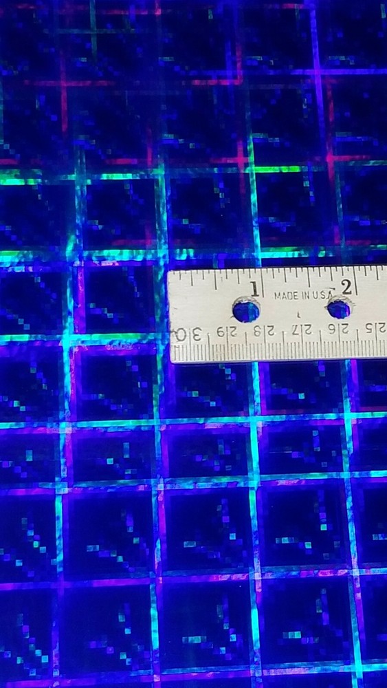 Royal Blue Plaid Pattern Holographic Diffractive Sign Vinyl 24" x 10 ft Roll