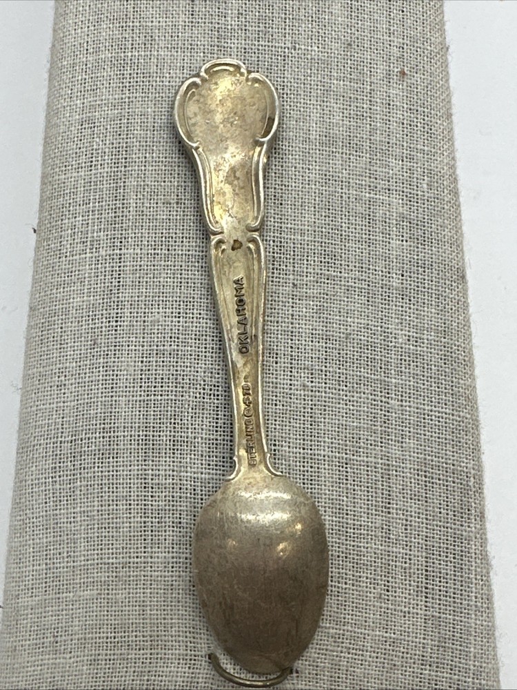 Franklin Mint Sterling Silver State Flower Salt Spoon-Oklahoma