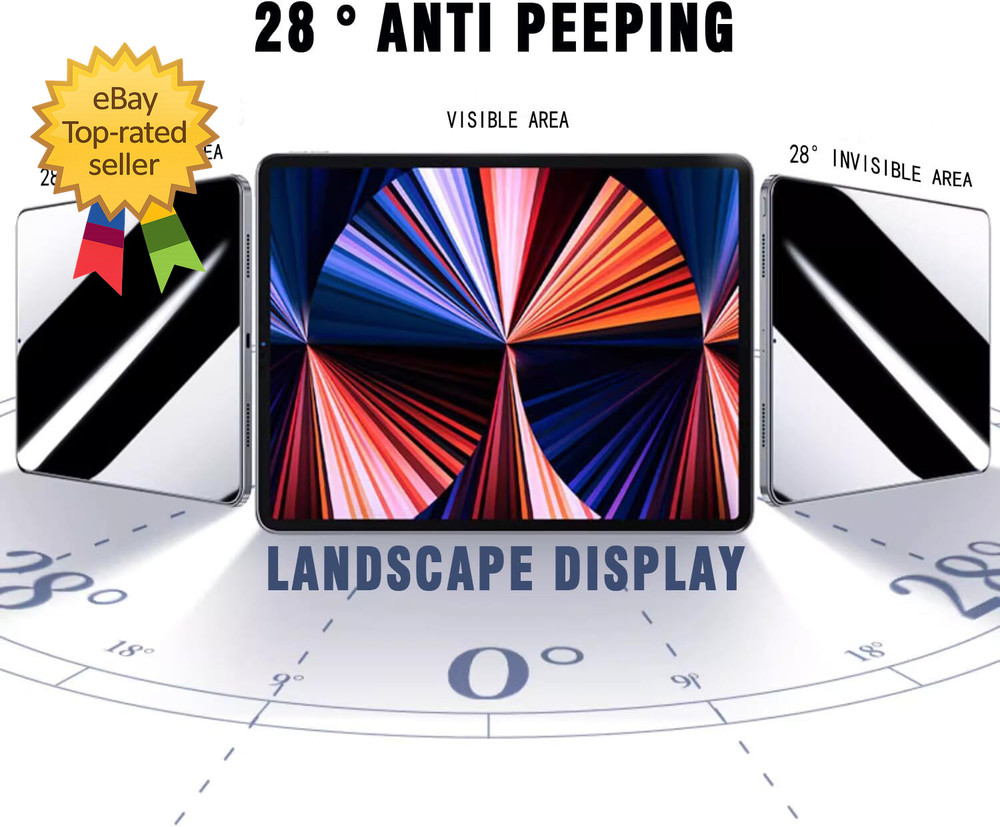 Privacy Screen Protector for Ipad 9Th 8Th 7Th Generation Tempered Glass