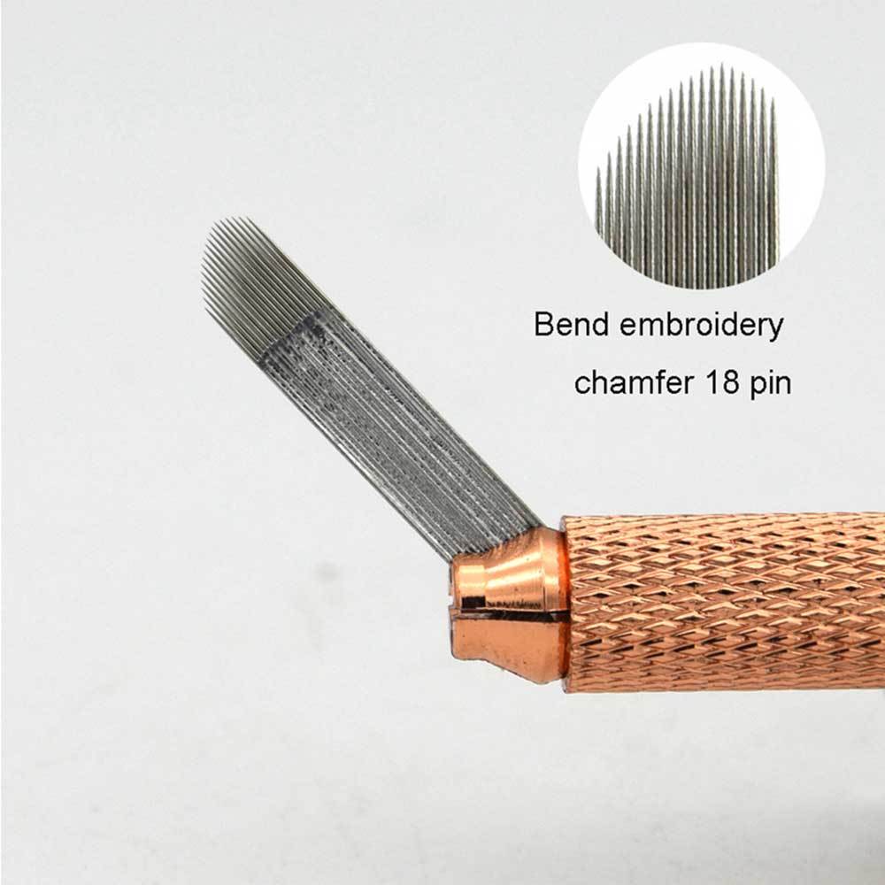 18 U Shape Microblading Permanent Makeup Needles Eyebrow Tattoo Chamfering Blade