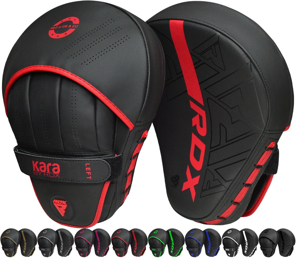 RDX Curved Boxing Focus Mitts Maya Hide Leather MMA Muay Thai Training Pads