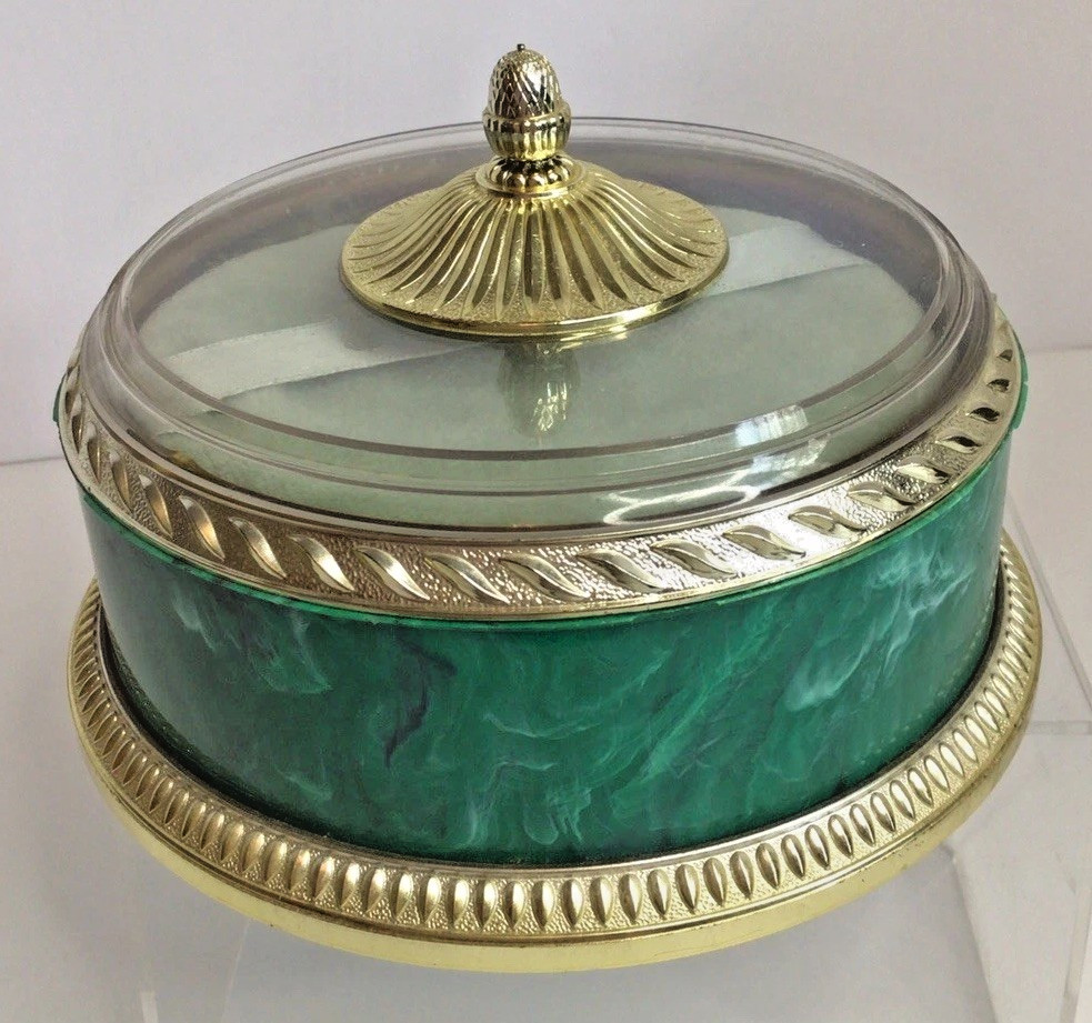 Vintage Avon Vanity Box Retro Dusting Powder Container Mid Century Decor Empty
